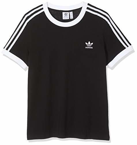 adidas Originals 3 Str tee Camiseta de Manga Corta, Mujer, Negro