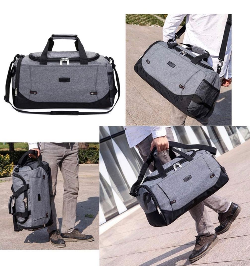 Bolsa grande para gimnasio gris