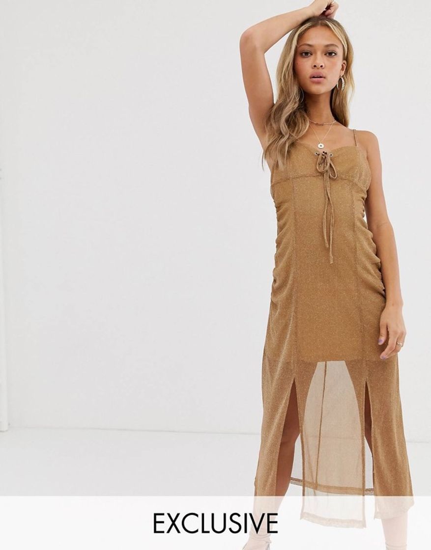 Social KRISP 4809-TAU-LXL, Falda Larga Bohemia Elegante Plisada Hippie Cintura Elástica, Topo