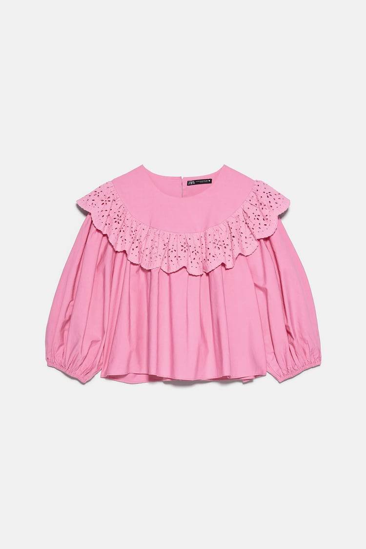 Product Blusa Folhos Rosa