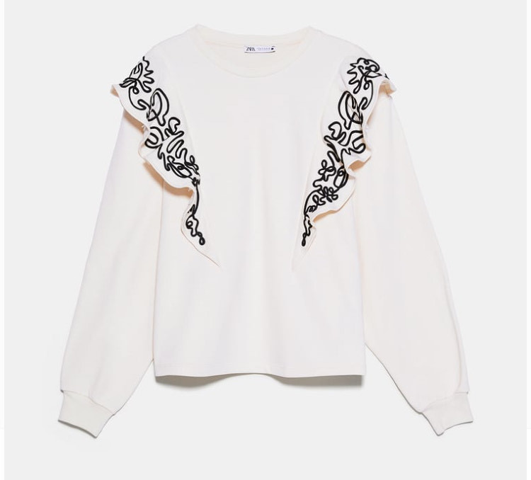 Fashion Sweatshirt com folhos 