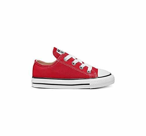 Converse Ctas Core Ox 015810-21-4 - Zapatillas de tela para niños, Blanco-Rojo,