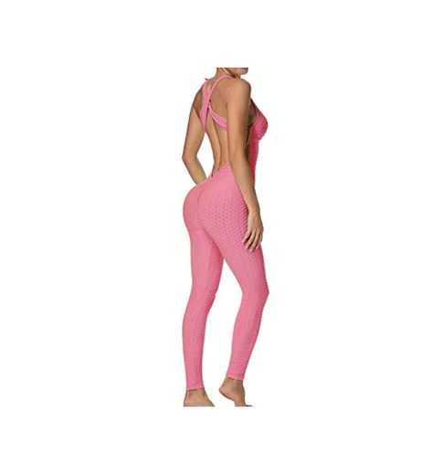FITTOO Mallas Pantalones Deportivos Leggings Mujer Yoga de Alta Cintura Elásticos y Transpirables para Yoga Running Fitness con Gran Elásticos1370 Rosa S