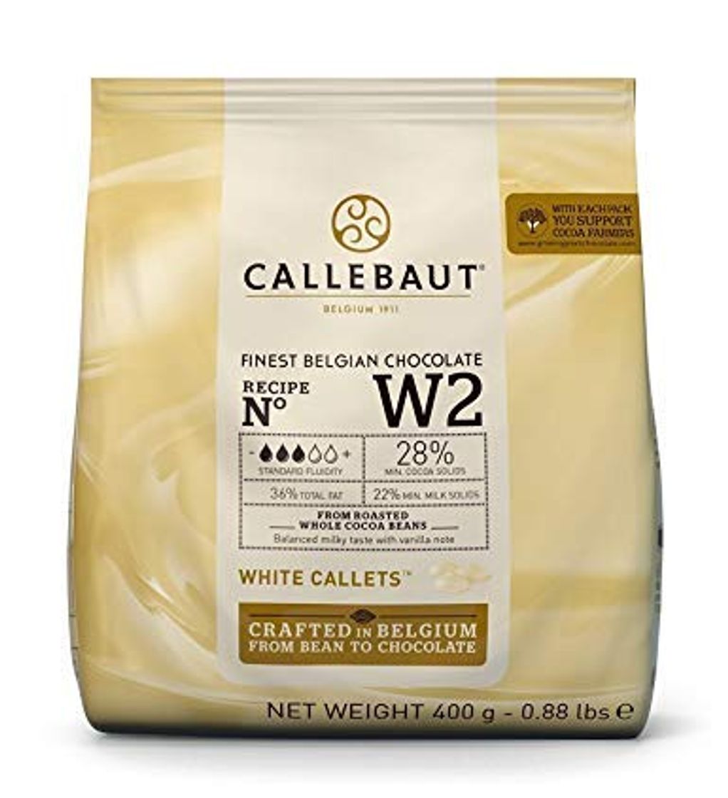 Places Chocolate blanco en gotas Callebaut 28% bolsa de 400 gramos