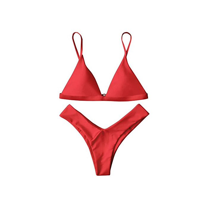 Social ZAFUL Mujer Sólido Tanga Corte Alto Bikini Conjuntos