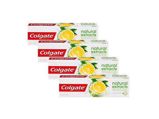 Colgate Naturals Extracts Limón Dentífrico - 4 Recipientes de 75 ml -