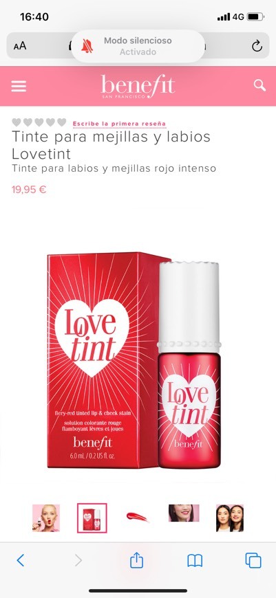 Product Tinte para mejillas y labios Lovetint