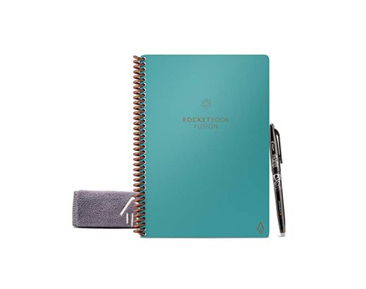 Rocketbook Fusion - Cuaderno de notas reutilizable e inteligente - Verde Azulado