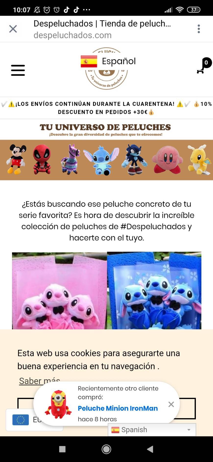 Social Despeluchados es una pagina web donde comprar peluches 