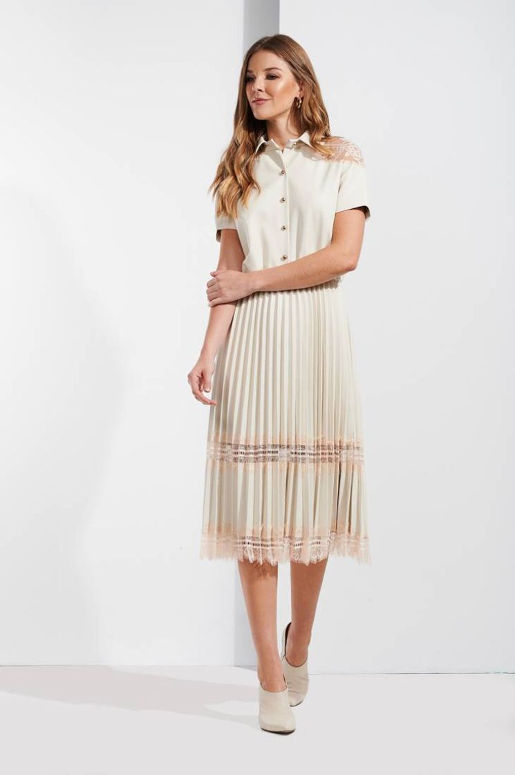 Social Vestido efeito pele com renda