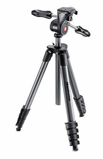 Manfrotto Compact Advanced, Trípode Fotográfico con Rótula 3 Way , para Cámaras