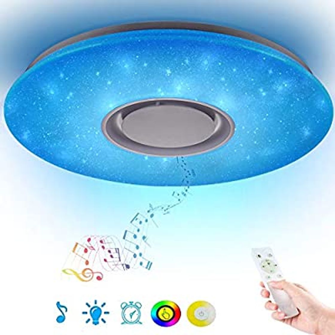 Social Plafon con altavoz LED Lámpara de Techo con Altavoz Blue...
