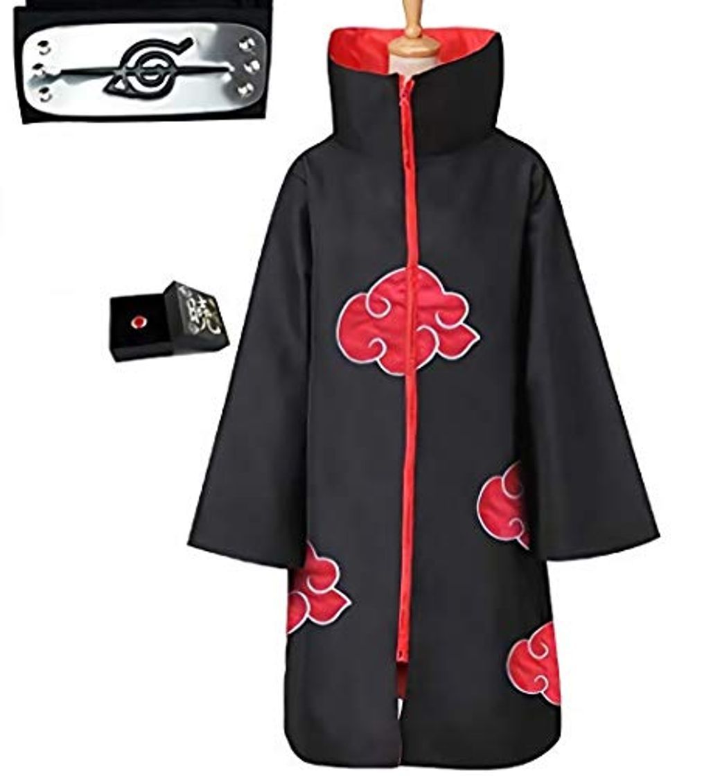 Productos LUOWAN Capa de Akatsuki Itachi,Anime Naruto Akatsuki Uchiha Itachi Shuriken Frente Diadema