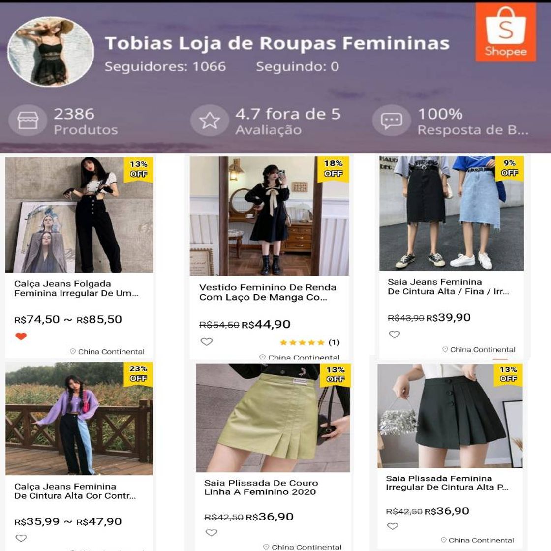 Fashion Recomendação de loja