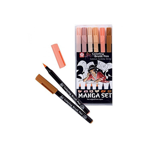 Sakura Koi Coloring Brush Pen Skin Tones 6 Pack