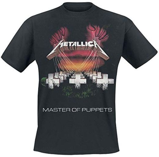 Metallica Master of PuppetSropean Tour '86_Men_bl_TS:1XL Camiseta, Negro