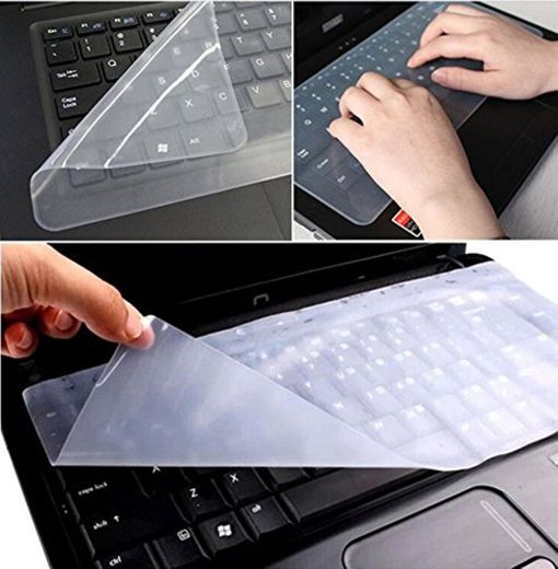 Distinct® 3pcs Universal portátil PC Notebook Silicona Claro Protector de Teclado Cubierta