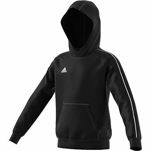 Fitness adidas Core18 Hoody Y Sudadera con Capucha, Unisex Niños, Negro/Blanco, 5-6 años