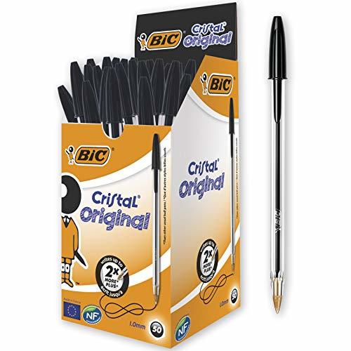 Social BIC Cristal Original - Caja de 50 unidades, bolígrafos punta media