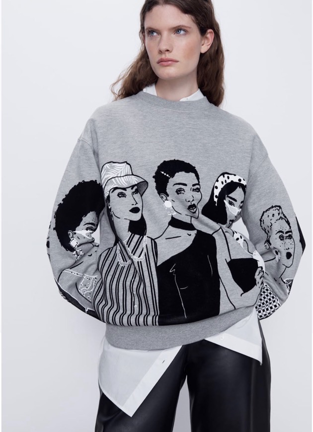Sweatshirt com estampado de raparigas