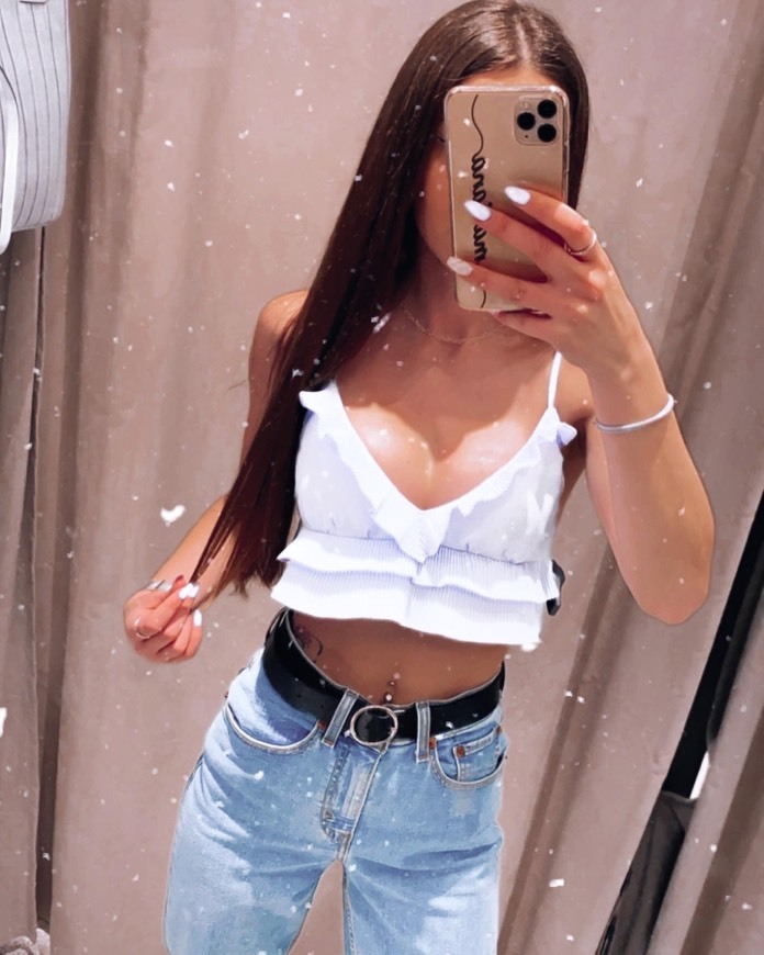 Fashion Crop top folhos zara