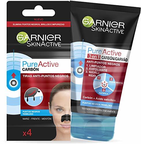 Belleza Garnier Skin Active Kit Pure Active Anti Puntos Negros: Gel Limpiador de