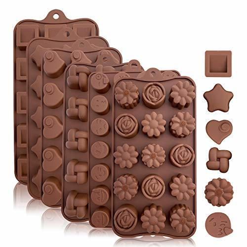 KITCHENATICS Moldes de Silicona y Caramelo de Chocolate: moldes Flexibles para Dar