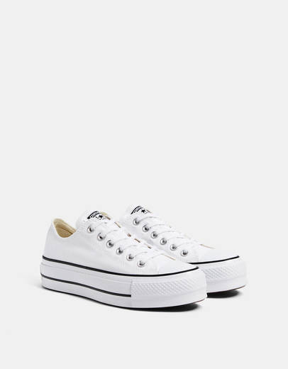 Converse doble plataforma blancas