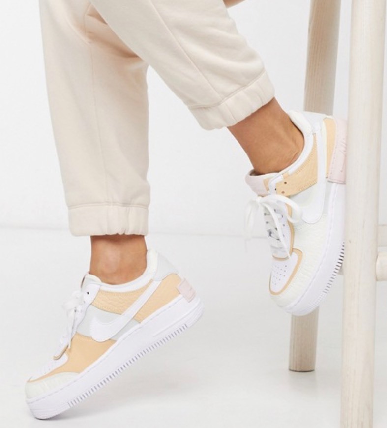 Product Nike Air Force 1 Shadow Tonal Cream And Orange Trainers