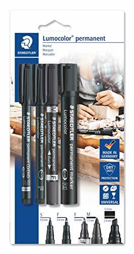 Social Staedtler Lumocolor permanent 60 BK Juego de rotuladores permanentes con diferentes puntas