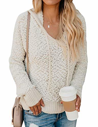 Social Nlife Women V Neck Long Sleeves Solid Color Loose Fit Casual Knitwear