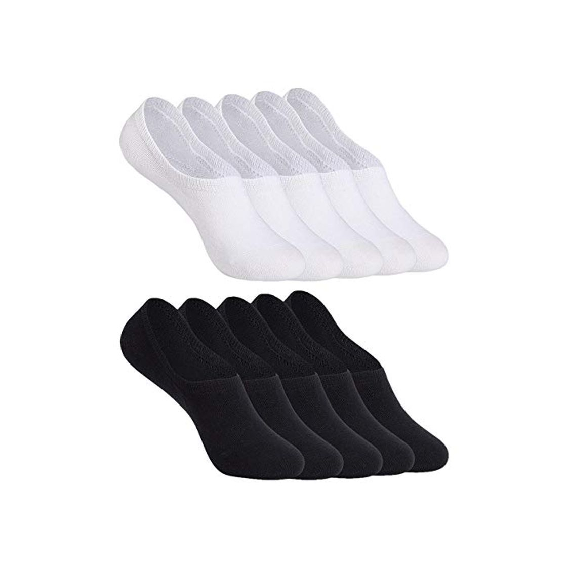 YOUCHAN Calcetines Mujer Hombre 10 Pares Tobilleros Invisibles Antideslizante Algodon Silicona Calcetines