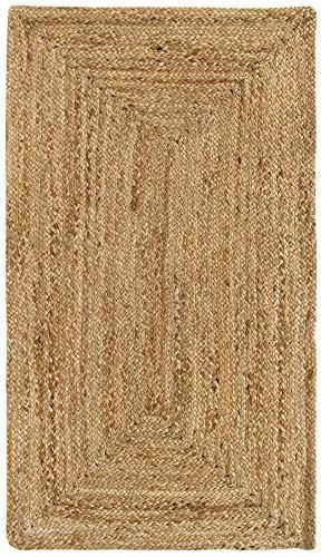 HAMID Alfombra Yute Alhambra Color Natural - Alfombra 100% Fibra de Yute