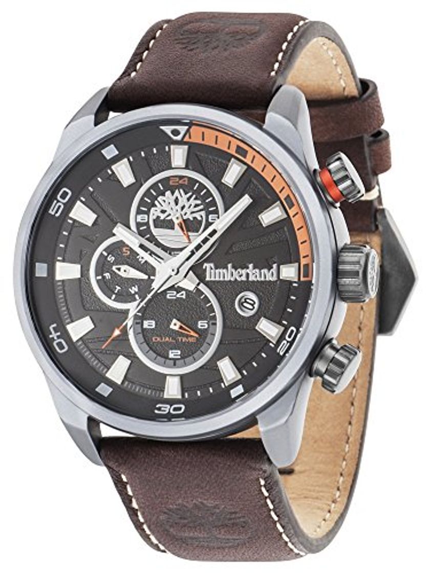 Fashion Timberland Reloj Cronógrafo para Hombre de Cuarzo con Correa en Cuero TBL14816JLU.02A