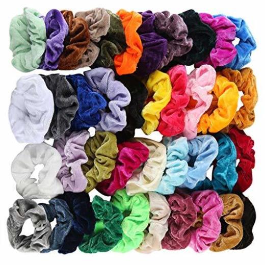 Dorical 40pcs Goma de Pelo Lazo de Pelo Elástico Banda Multi Colores