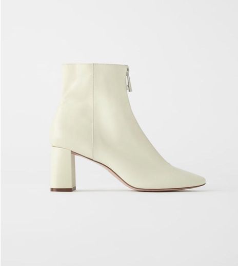 Soft leather high-heel ankle boots