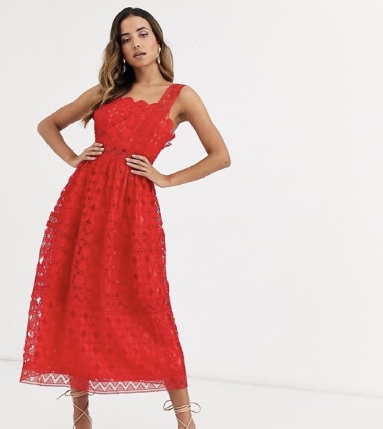 Producto ASOS prom midi red dress