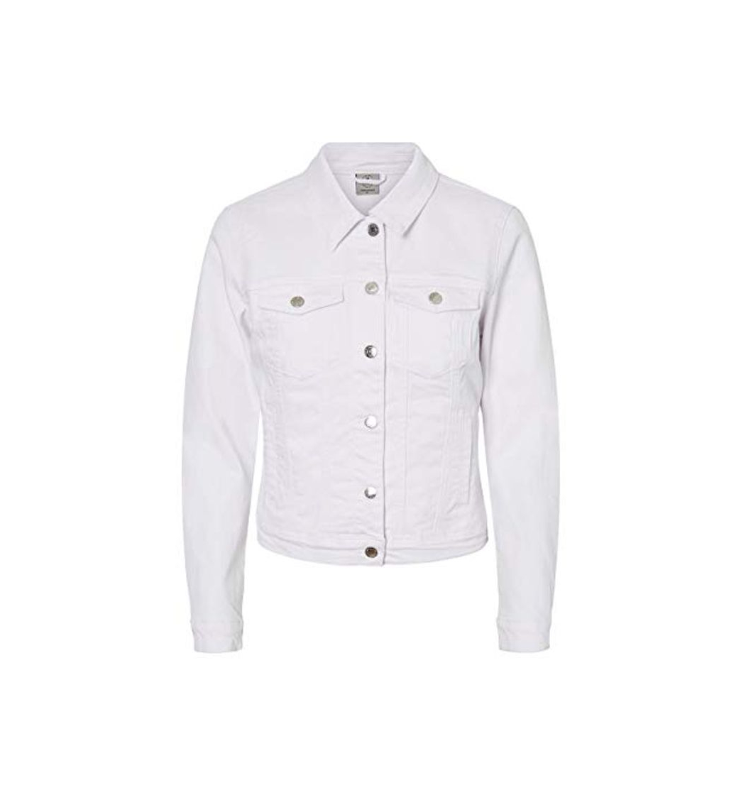 Moda Vero Moda Vmhot SOYA LS Denim Jacket Mix Noos Chaqueta, Blanco