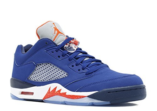 Lugares Nike Air Jordan 5 Retro Low, Zapatillas de Baloncesto para Hombre, Azul/Naranja/Blanco