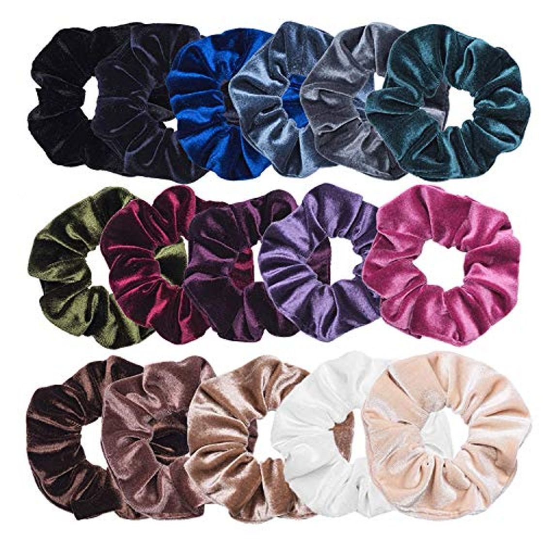 Social Sinwind 20pcs Scrunchies Terciopelo elástico pelo bandas Lazos para el cabello Terciopelo