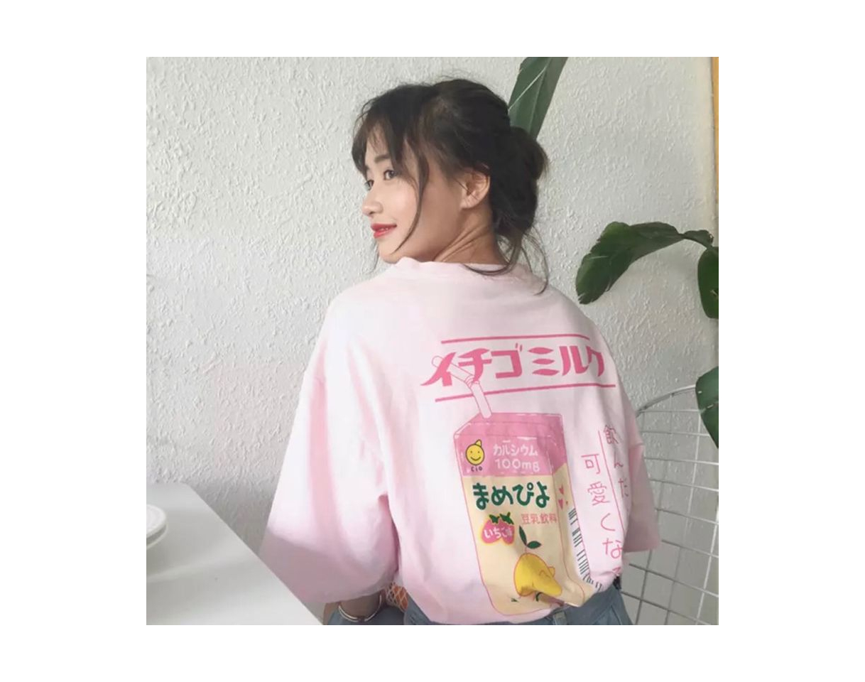 Product Camiseta Strawberry Milk Rosa Cute