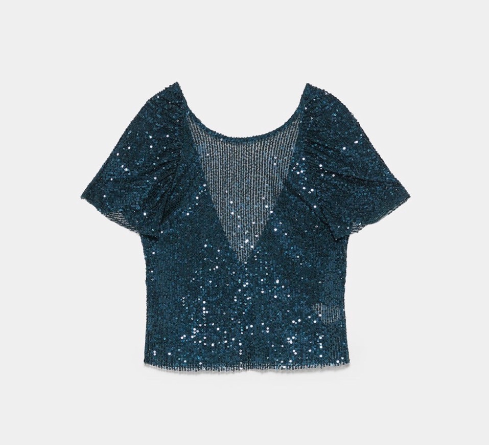 Moda Top Lantejoulas azuis - 3,99€ 🥵 ZARA