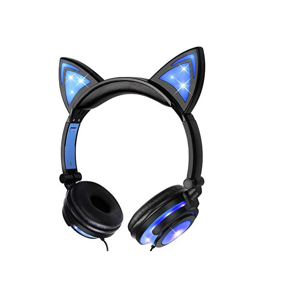 Products Auriculares de Oído de Gato con la Luz del LED y MicrÓFono,Plegable