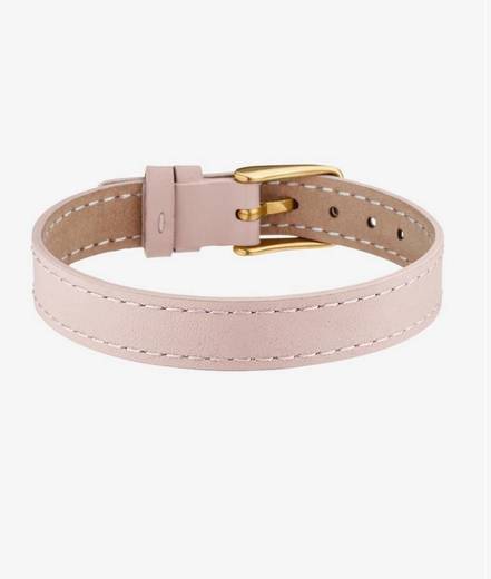 PINK LEATHER STRAP GOLD