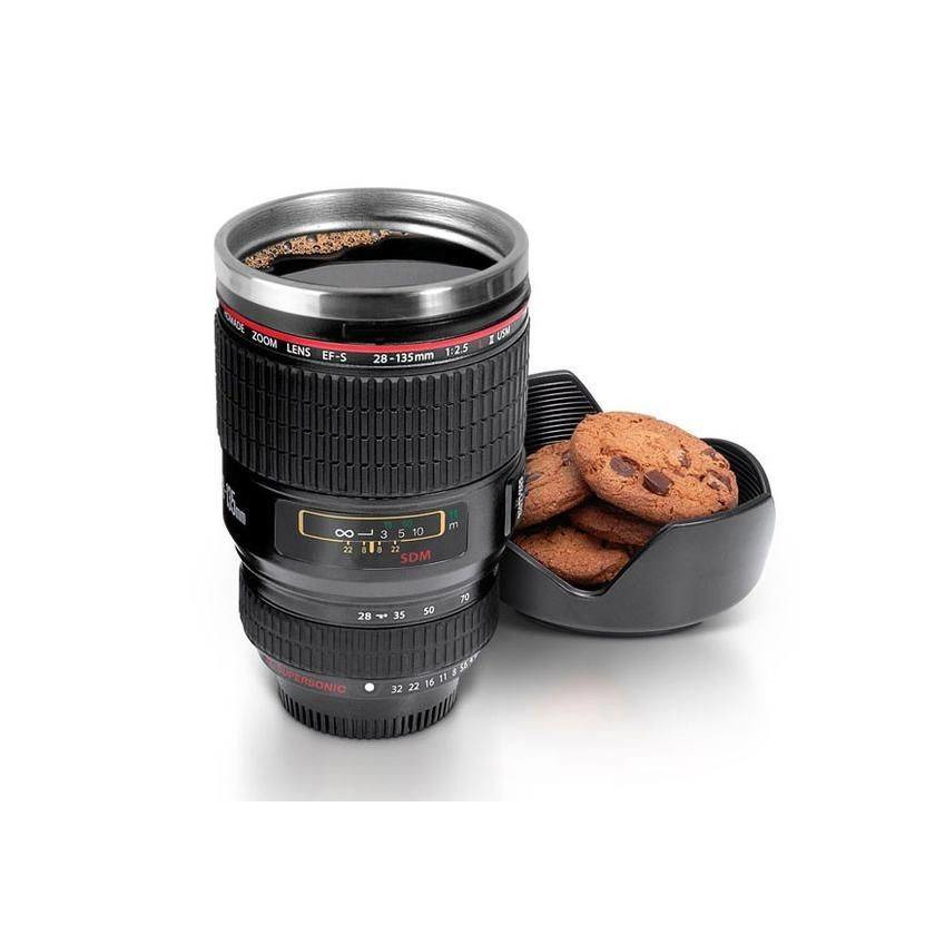 Categoría de hogar Deniseonuk New Durable DIY ABS Realistic Camera Lens Look Travel Coffee Mug