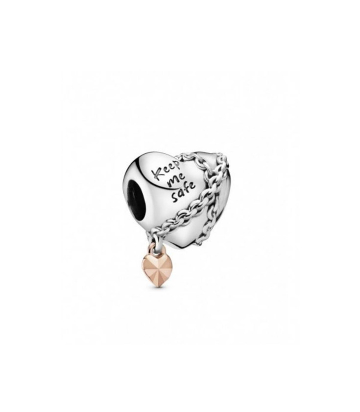 Producto CHARM PANDORA DE PRATA ROSE EM FORMA DE CORAÇÃO ENCADEADO