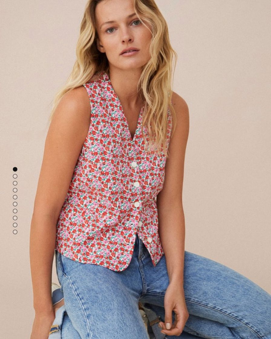 Fashion Chaleco algodón estampado - Mujer | Mango España