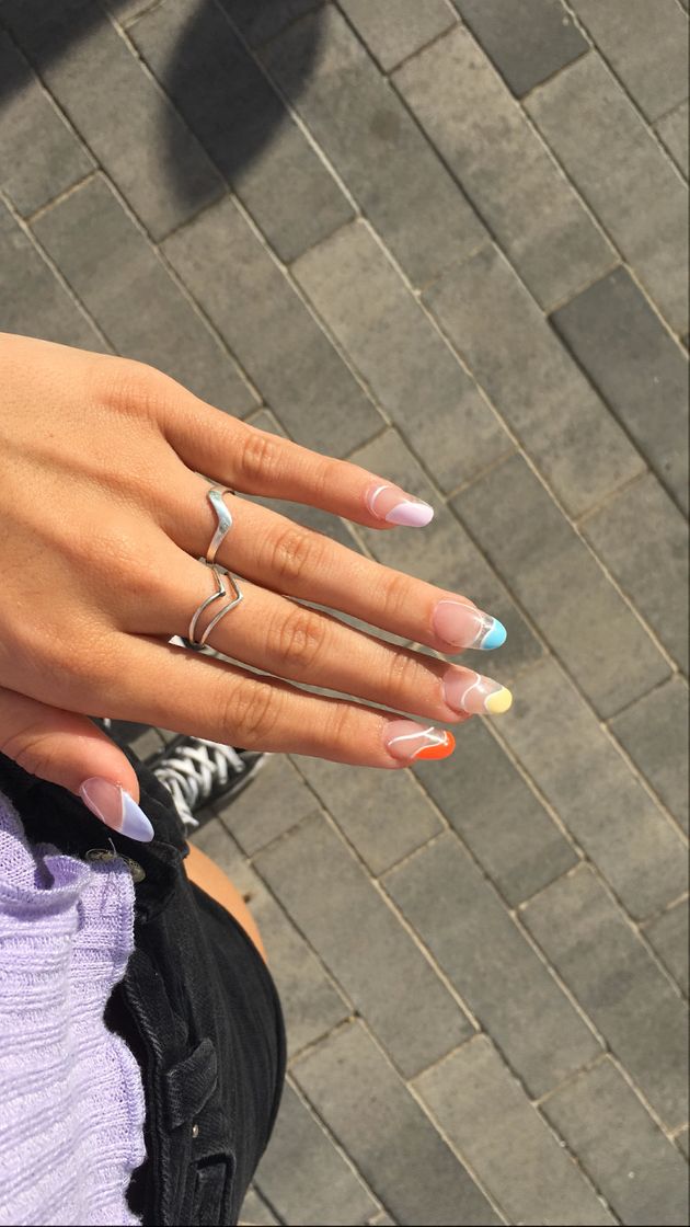 Fashion Uñas acrílicas💜🧡💛💙💖