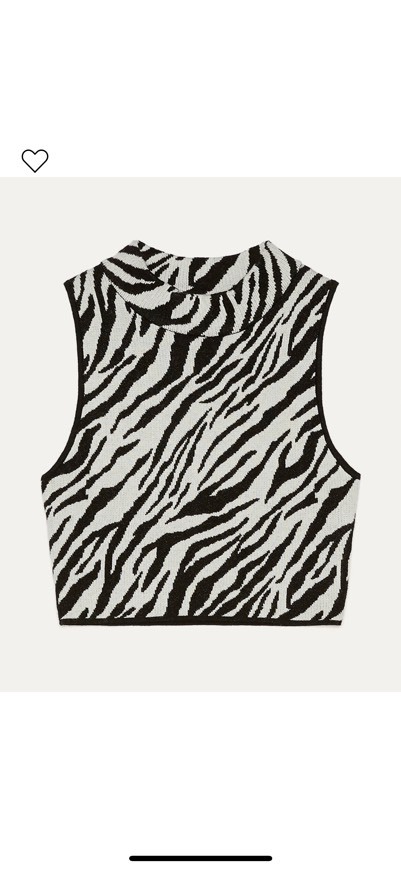 Fashion Top de zebra sem mangas