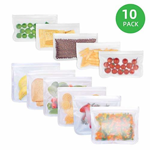 Home 10 Pack Biodegradable Reusable Food Storage Bags